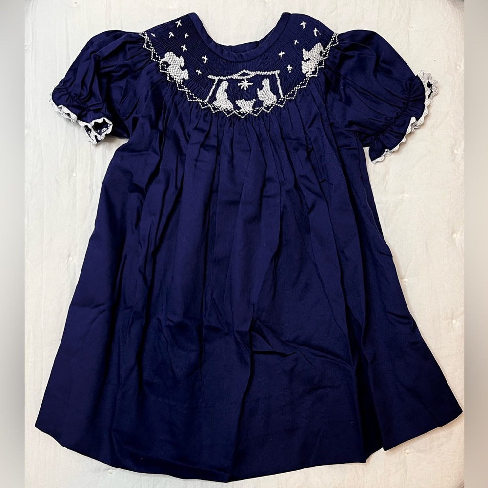 6m Christmas Nativity Smocked Dress